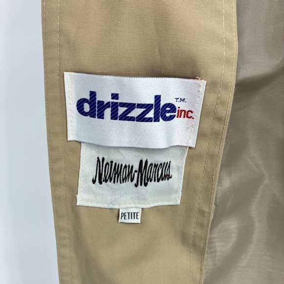 Drizzle Inc Neiman-Marcus Vintage Union Made Womens Trench Long Coat Tan Large? - Picture 3 of 12